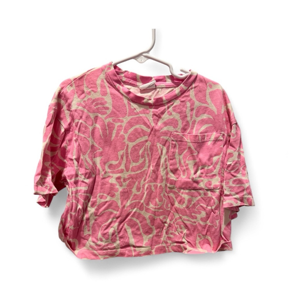 Zara Pink and Cream crop top